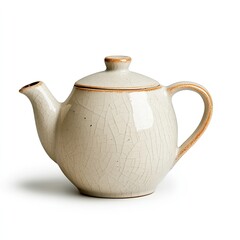 Elegant ceramic teapot with a smooth surface and fine details, perfect for serving tea or as a decorative piece.