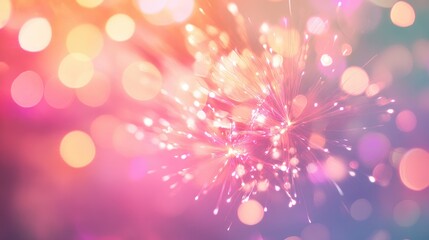 Aufkleber - Vibrant fireworks against a soft backdrop creating a festive atmosphere for a cheerful celebration