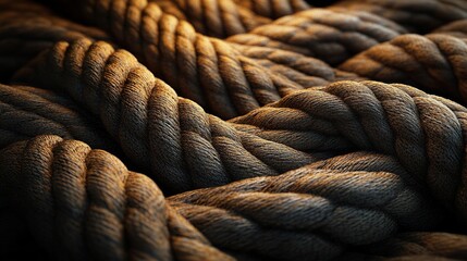 Canvas Print - Close-Up of Intertwined Rope Texture