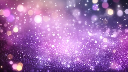 Wall Mural - Abstract purple sparkle background with bokeh lights.