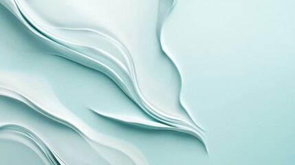 Poster - The artwork features smooth, flowing shapes that blend harmoniously against a tranquil turquoise backdrop, inviting a sense of peace and serenity