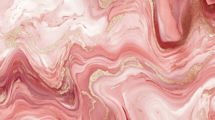 Wall Mural - Abstract pink and gold marble texture background with glitter.