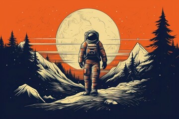 Wall Mural - Astronaut nature outdoors exploration.