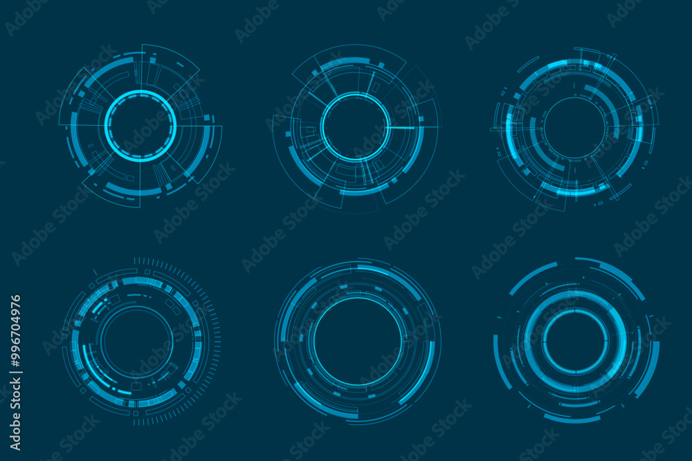 Vector icon set technology circle design. Stock Vector | Adobe Stock