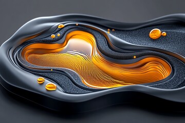 Poster - Minimal design of River Alcoa, with smooth, flowing lines and subtle color accents representing the water and landscape