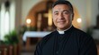 © gn8 - Warm Smiling MiddleAged Hispanic Protestant Minister in Church Setting Ideal for Religious and Community Themes