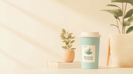 Sticker - Peaceful Morning Stillness: A Minimalist Nature Sanctuary