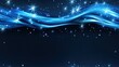 © ZinaZaval - Glowing blue light waves flow across a dark starry background, embodying the essence of space technology with an ethereal and futuristic aesthetic SEAMLESS PATTERN