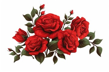 Poster - Red roses flower plant red.