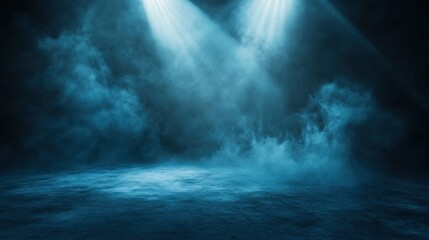 Poster - Blue Smoke and Spotlight Effect