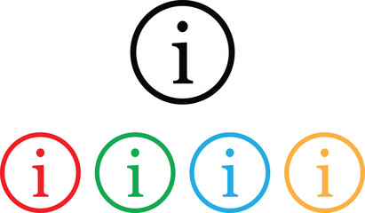 Fototapete - Colorful information icon set in different colors . Info icon . Vector