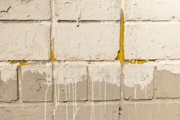 A weathered wall displays unique textures and paint drips, capturing the essence of urban decay and history.