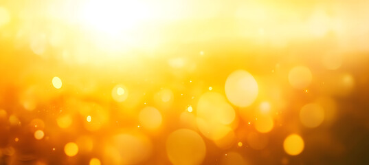 Poster - a blurred golden warm yellow and orange abstract sunny summer sky background illustration.