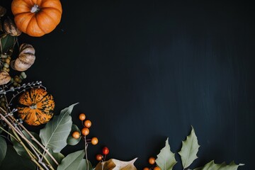 Wall Mural - Thanksgiving backdrop vegetable produce pumpkin.