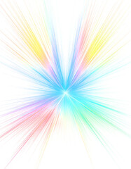 Poster - Abstract Colorful Lines Radiating From Center Isolated on Transparent Background.