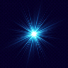 Poster - glowing blue effect with highlights. abstract blue flash of light. isolated on transparent backgroun