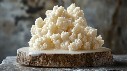 Poster - Close-Up of White Coral on a Wooden Surface