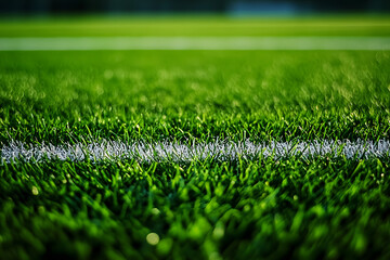 Poster - Sports Grass. Green Field with White Lines Background for Sports