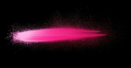Poster - A vibrant pink powder streak against a black background, creating a dynamic and energetic visual effect.