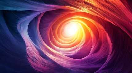 Wall Mural - A spiral of colors with a yellow sun in the center