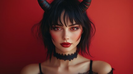 Gothic Demoness Fantasy Portraits: Dark, Mysterious, and Seductive Beauty in Red