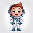 © darion - A cheerful cartoon boy in an astronaut suit, ready for space exploration.