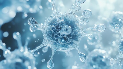 Wall Mural - abstract water droplets: a microscopic exploration