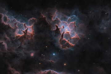 Wall Mural - colorful space nebula. giant interstellar cloud and stars scattered across the universe