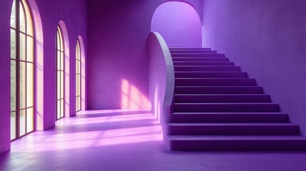 Poster - Clean purple background with minimalistic shapes, offering a sleek and modern design.