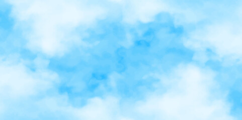 Wall Mural - Gradient light white sky background with fluffy clouds .Nature landscape in environment day horizon skyline view .cloudy in sunshine calm bright winter air background.	