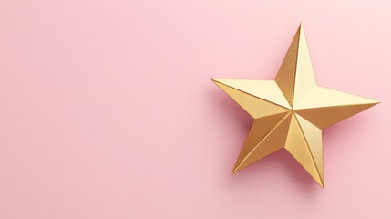 Poster - A striking golden star rests on a soft pink background, creating a visually appealing contrast