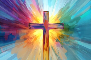 colorful Christian cross