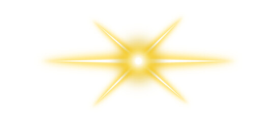Wall Mural - golden light flare isolated on transparent background