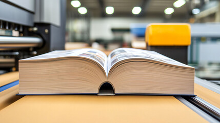 High speed printing presses producing magazines and books in factory