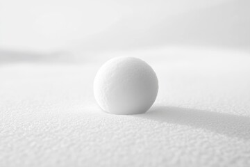 Sticker - A Single Snowball Resting on Fresh Snow