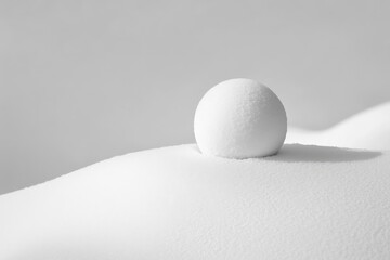 Poster - A Single Snowball Rests on a Snowy Hill