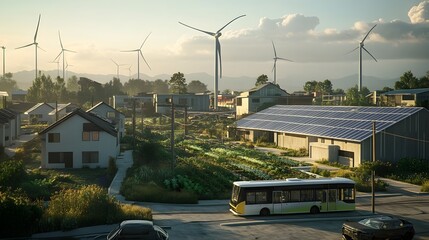 Poster - renewable energy projects fueling urban revitalization and community empowerment sprawling solar far