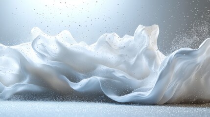 Poster - White backdrop featuring animated floating particles, creating a clean and futuristic look.