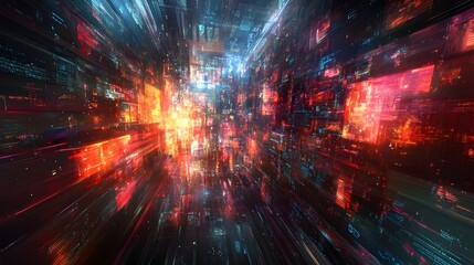 Poster - Surreal Cyber Monday Digital Marketplace Visualization of Intricate Algorithms Complex Code and Ethereal Virtual Environments in a Dreamlike Cybernetic Realm