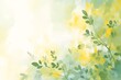 © kenkuza - Yellow and green watercolor background for spring