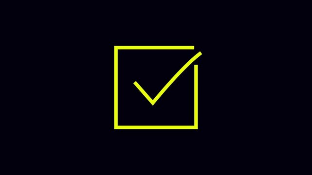 Animation in motion graphics of a check marks symbols.