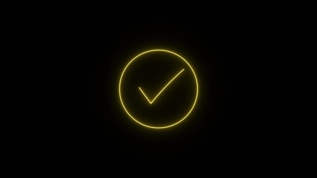 Check mark icon button and yes or approved symbol. Animation in motion graphics of a check marks symbols.