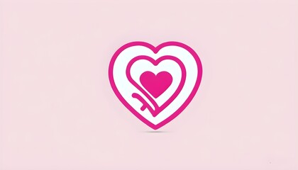 elegant pink love logo design concept with minimalist style