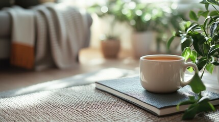 Sticker - Cozy Afternoon Reading Nook with Tea and Greenery