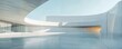 © sizsus - Empty minimal abstract architecture building interior or exterior concrete design open space floor courtyard white showcase area and curved walls museum, display showroom mockup environment background