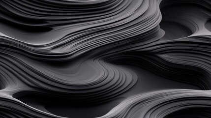 Poster - A close-up look at a beautifully textured rock surface that highlights distinct crosshatching patterns, showcasing nature's artistry in monochrome tones SEAMLESS PATTERN