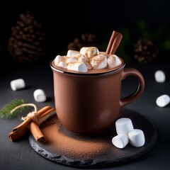  hot chocolate with marshmallows and cinnamon