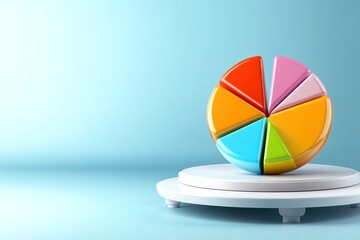 Poster - A minimalist illustration of a pie chart, representing financial data and analysis in a simple, modern style