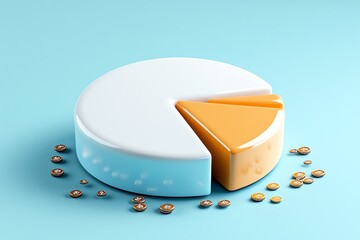 Poster - A minimalist illustration of a pie chart, representing financial data and analysis in a simple, modern style