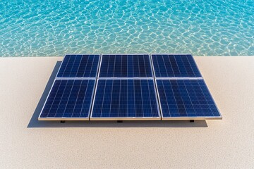 Fototapete - A minimalist solar cell design on a clean surface, highlighting the simplicity and efficiency of renewable technology